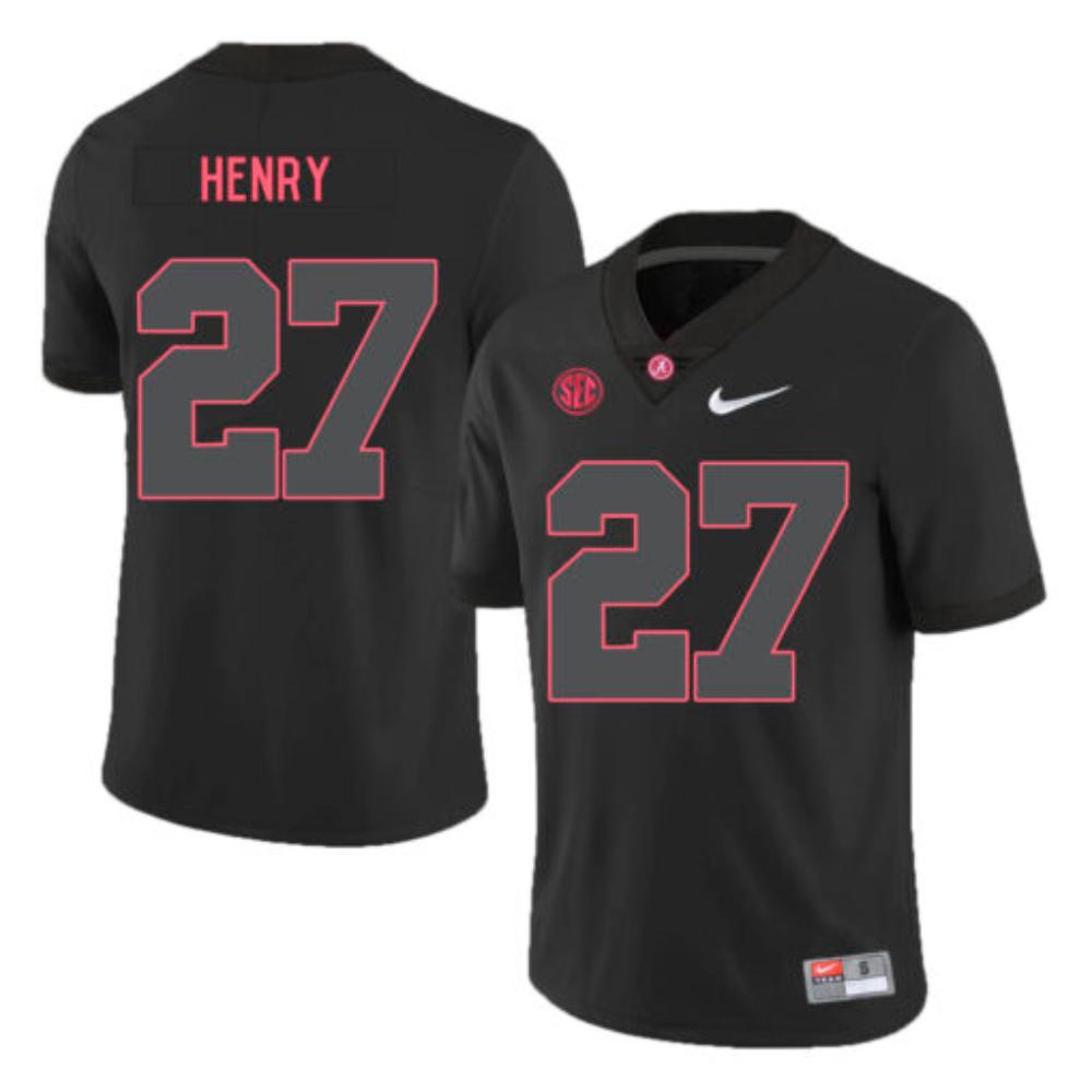 Mens Alabama Crimson Tide 27 Derrick Henry College Football Jersey Black
