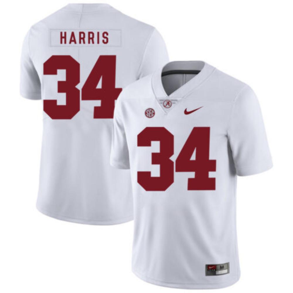 Mens Alabama Crimson Tide 34 Damien Harris College Football Jersey White