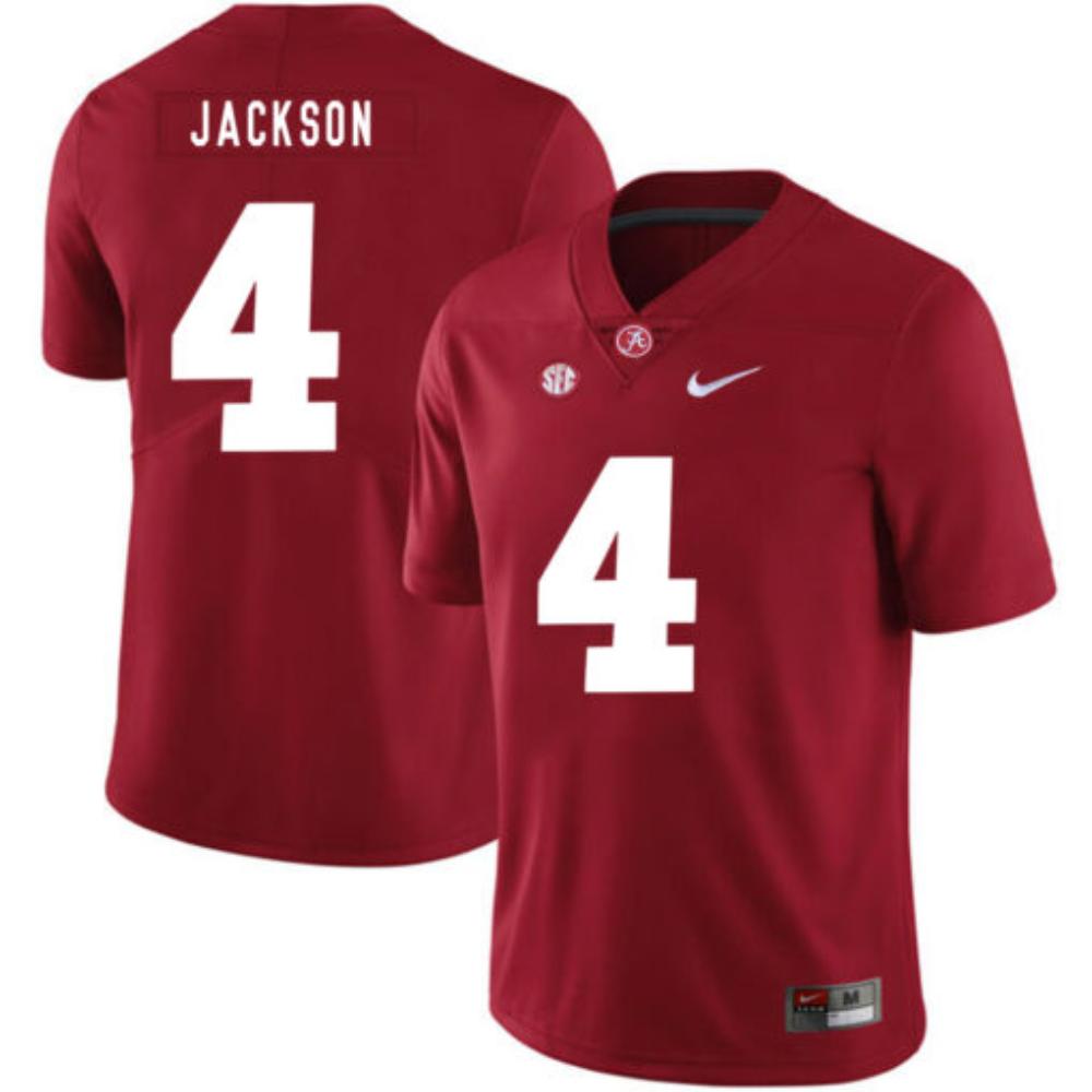Mens Alabama Crimson Tide 4 Eddie Jackson College Football Jersey Red