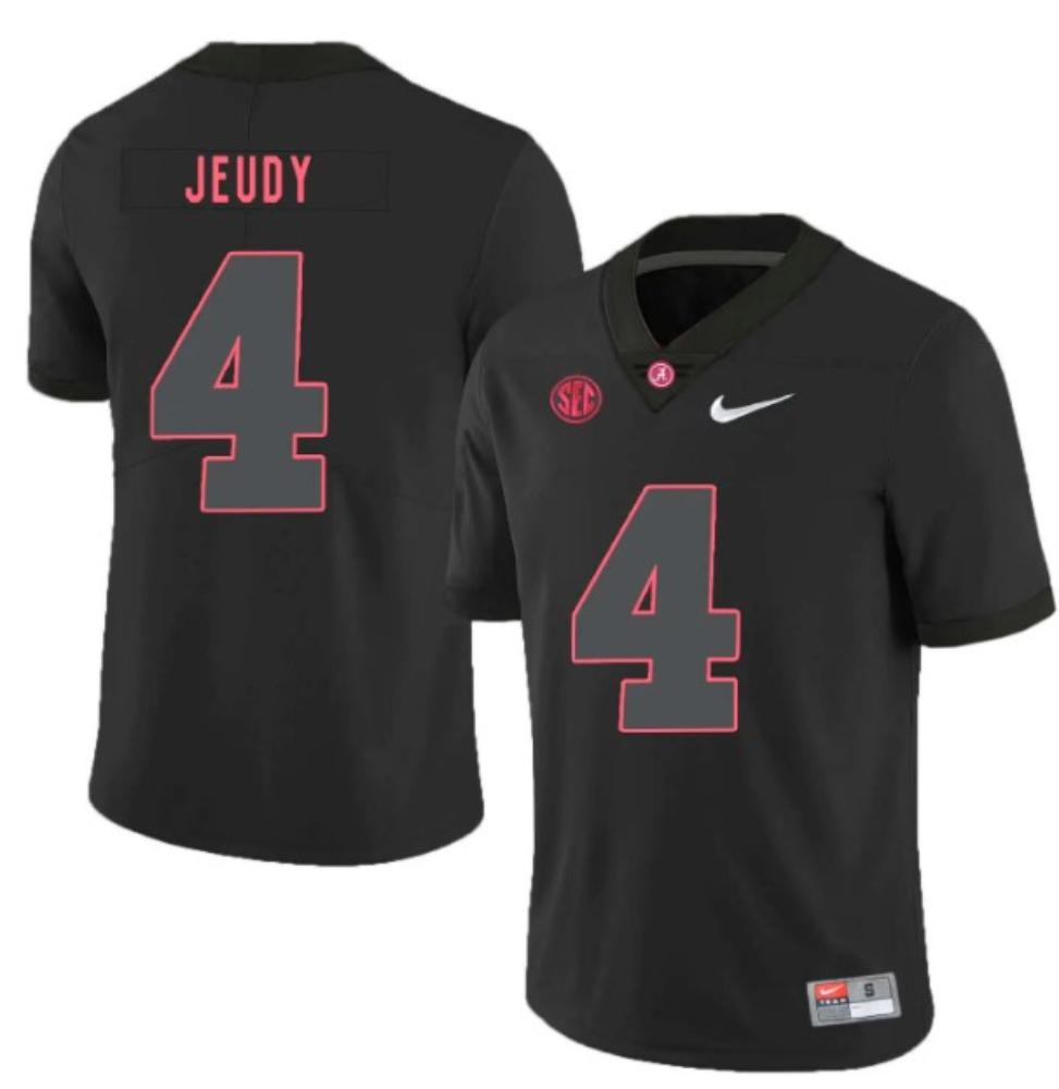Mens Alabama Crimson Tide 4 Jerry Jeudy College Football Jersey Black