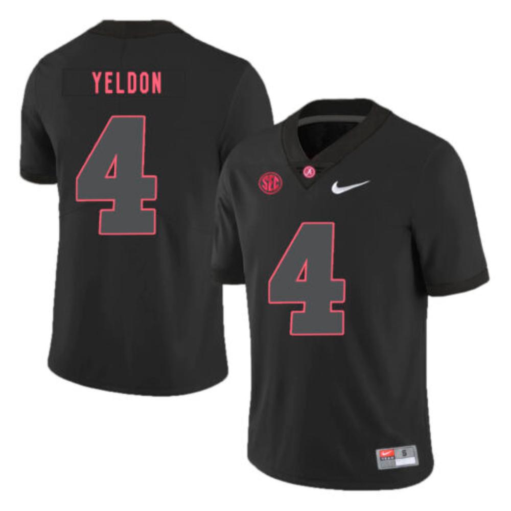 Mens Alabama Crimson Tide 4 Tj Yeldon College Football Jersey Black