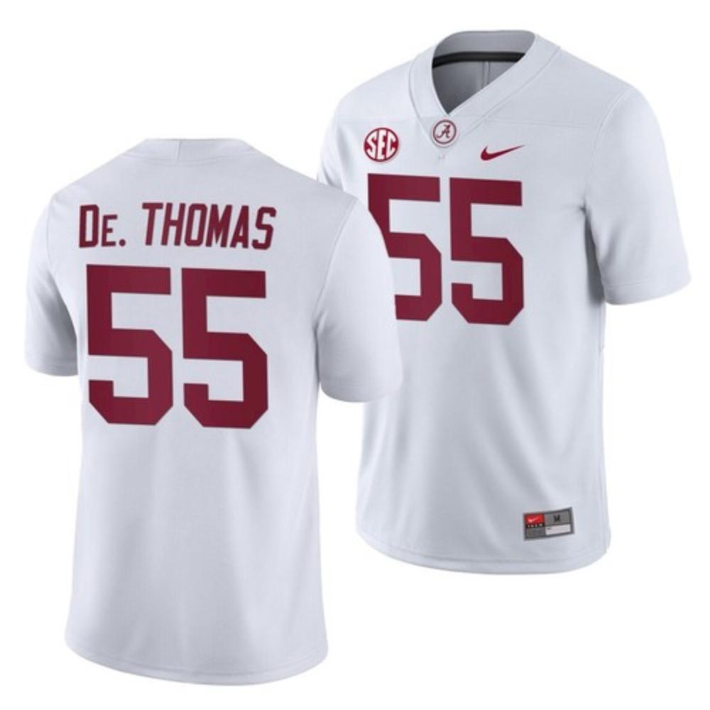 Mens Alabama Crimson Tide 55 Derrick Thomas White Jersey