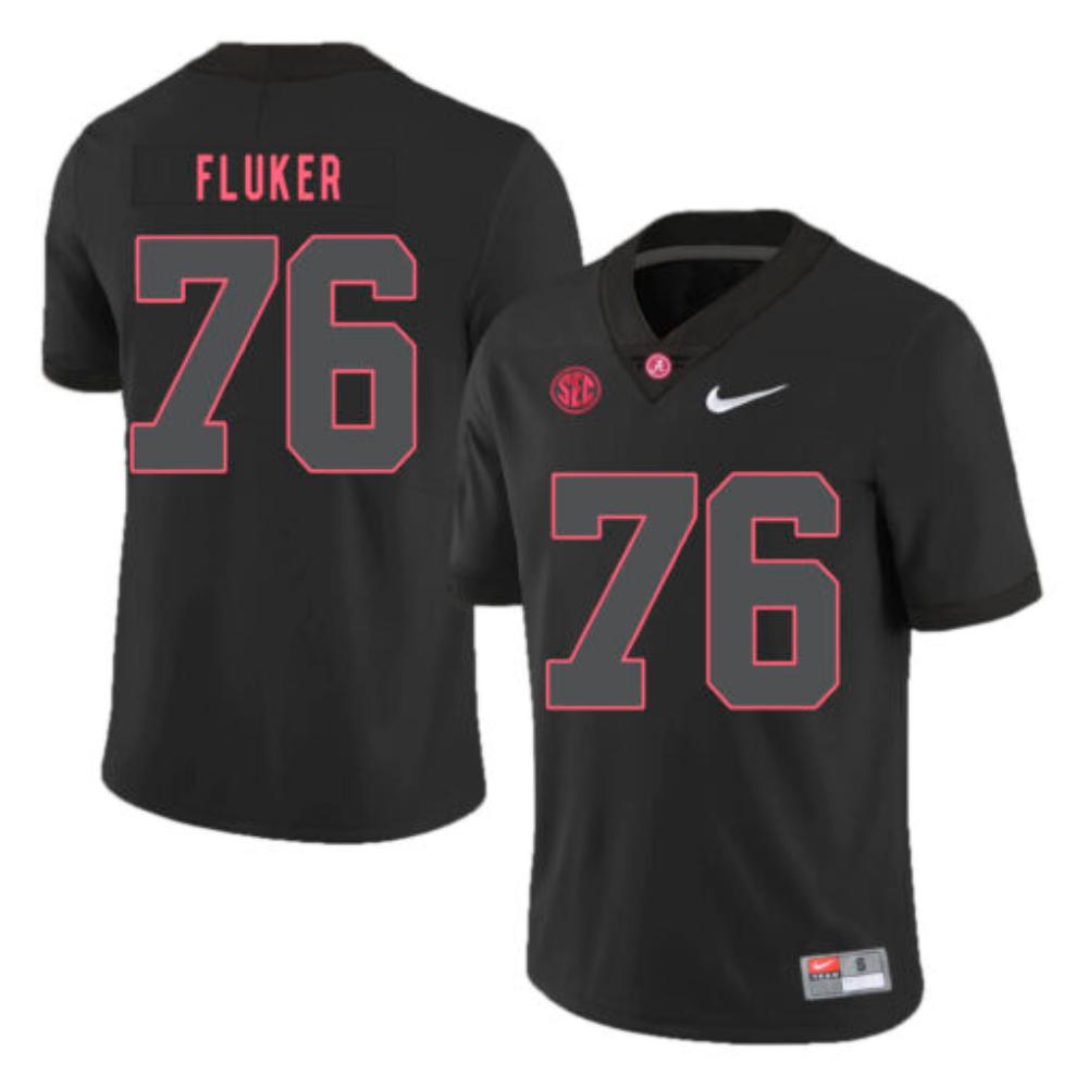 Mens Alabama Crimson Tide 76 Dj Fluker College Football Jersey Black