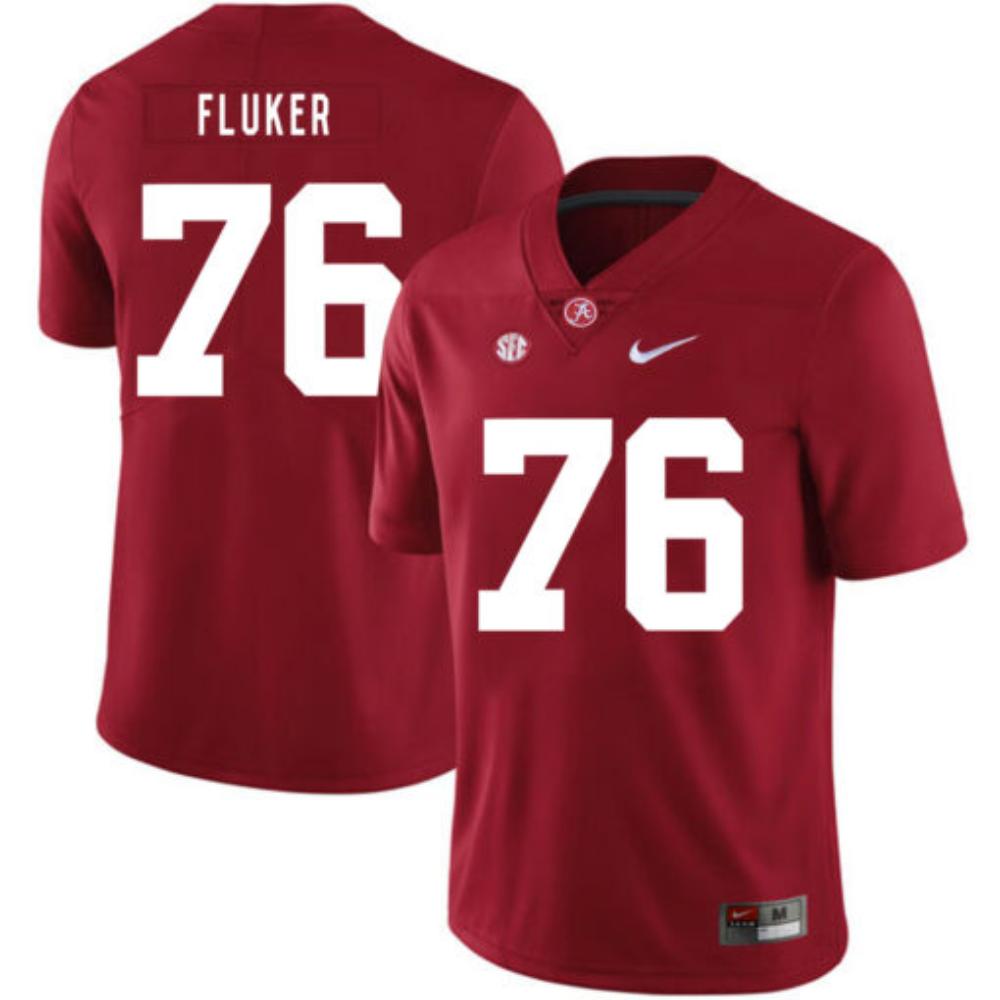 Mens Alabama Crimson Tide 76 Dj Fluker College Football Jersey Red