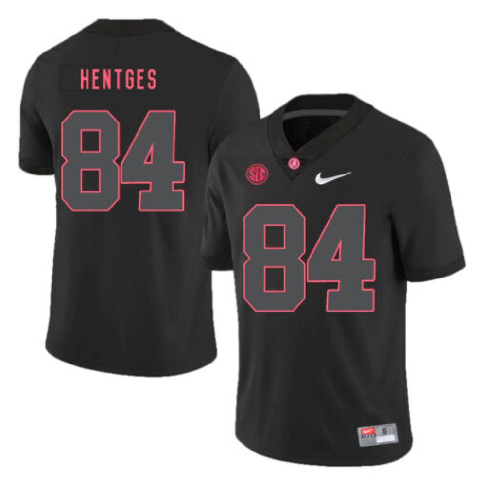 Mens Alabama Crimson Tide 84 Hale Hentges College Football Jersey Black