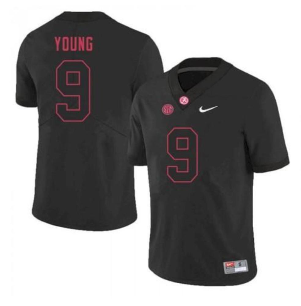 Mens Alabama Crimson Tide 9 Bryce Young Black 2024 Jersey