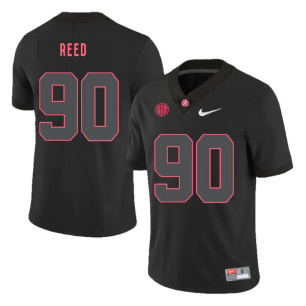 Mens Alabama Crimson Tide 90 Jarran Reed College Football Jersey Black