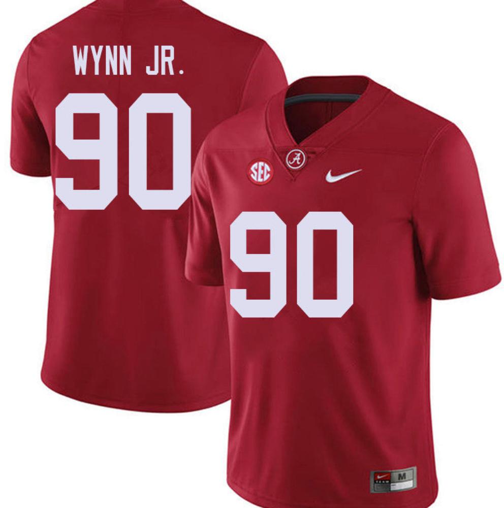 Mens Alabama Crimson Tide 90 Stephon Wynn Jr Football Jersey Red