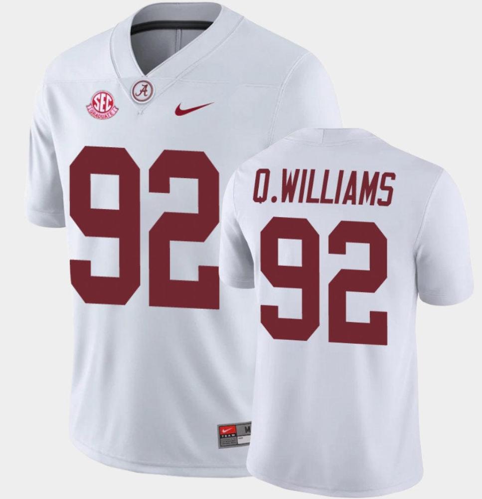 Mens Alabama Crimson Tide 92 Quinnen Williams Football Jersey White