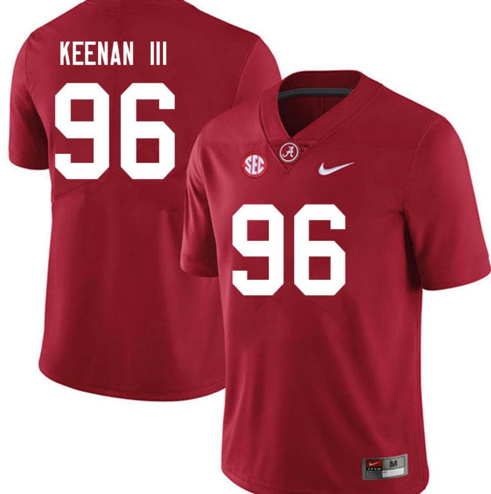 Mens Alabama Crimson Tide 96 Tim Keenan Iii Football Jersey Red