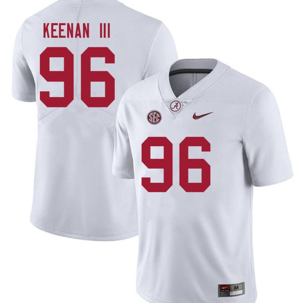 Mens Alabama Crimson Tide 96 Tim Keenan Iii Football Jersey White