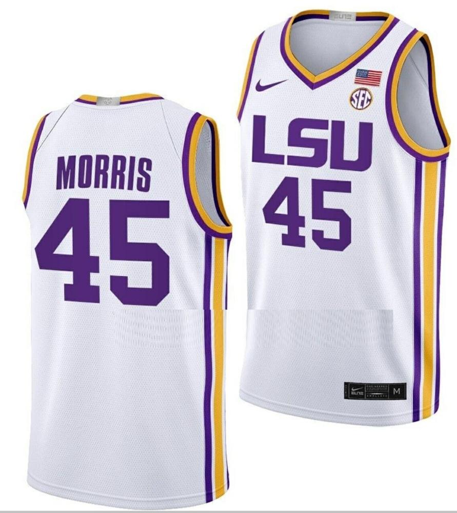 Mens Alexis Morris Jersey Lsu Tigers Basketball White 45