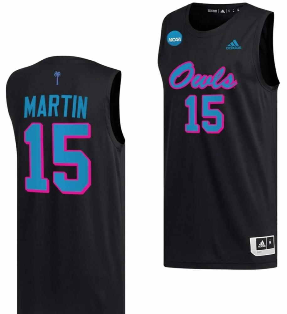 Mens Alijah Martin Jersey Fau Owls College Ncaa March Madness Black 15