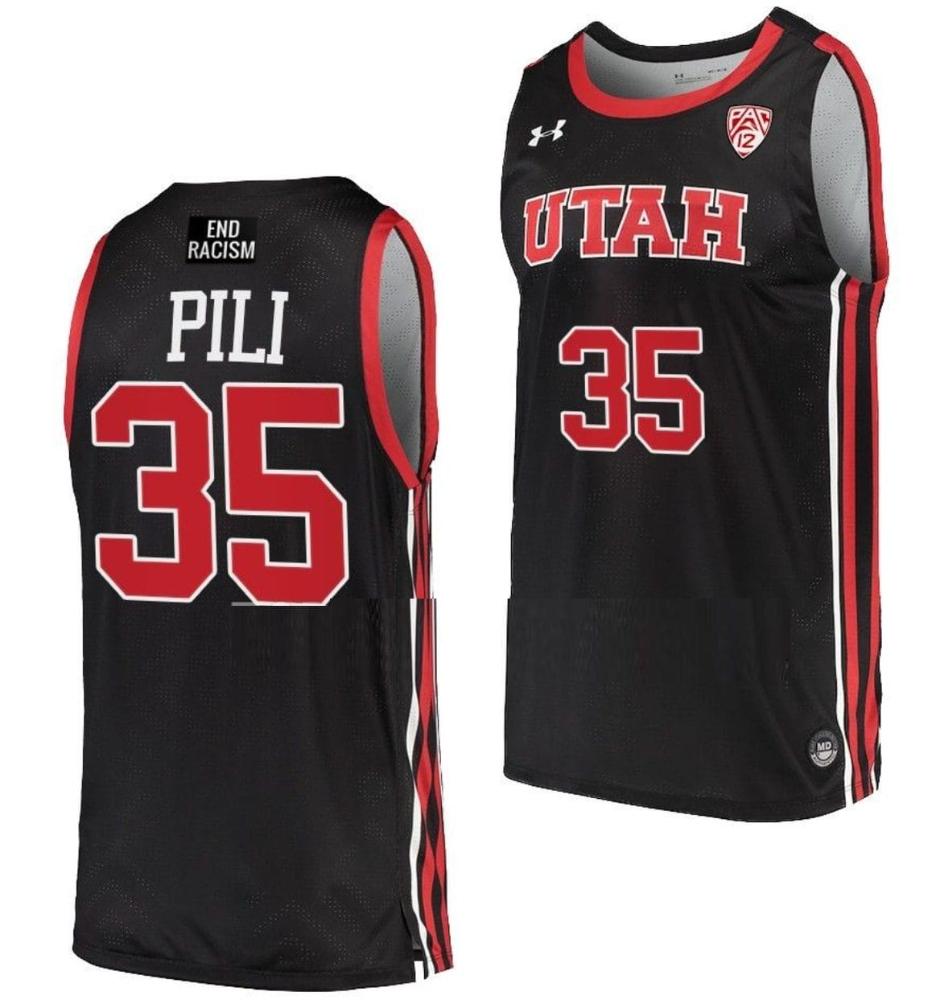 Mens Alissa Pili Jersey 35 Utah Utes Basketball College Black