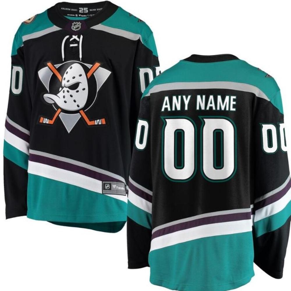 Mens Anaheim Ducks Fanatics Branded Alternate Breakaway Custom Jersey   Black