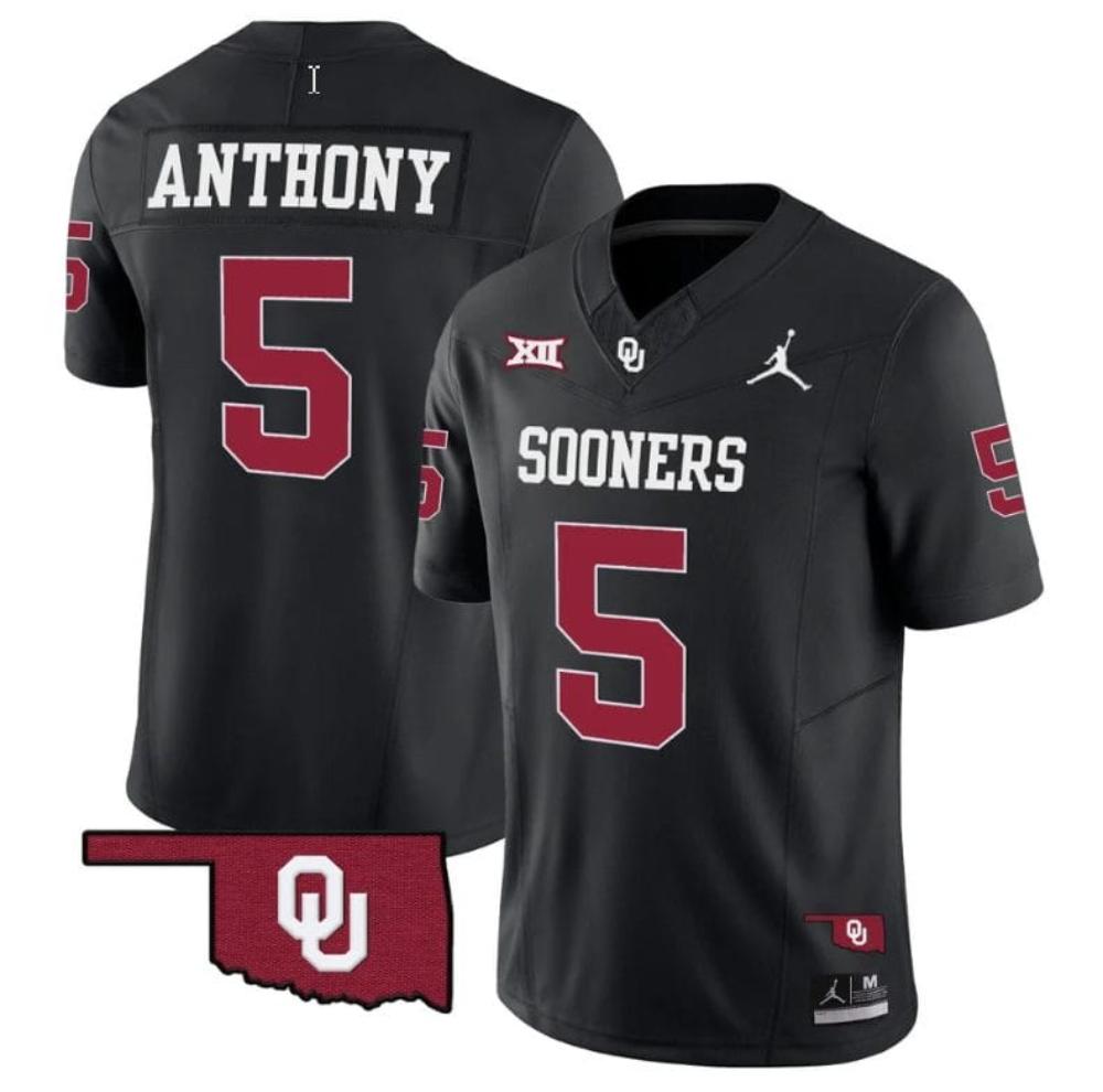 Mens Andrel Anthony Jersey 5 Oklahoma Sooners Vapor Limited Black