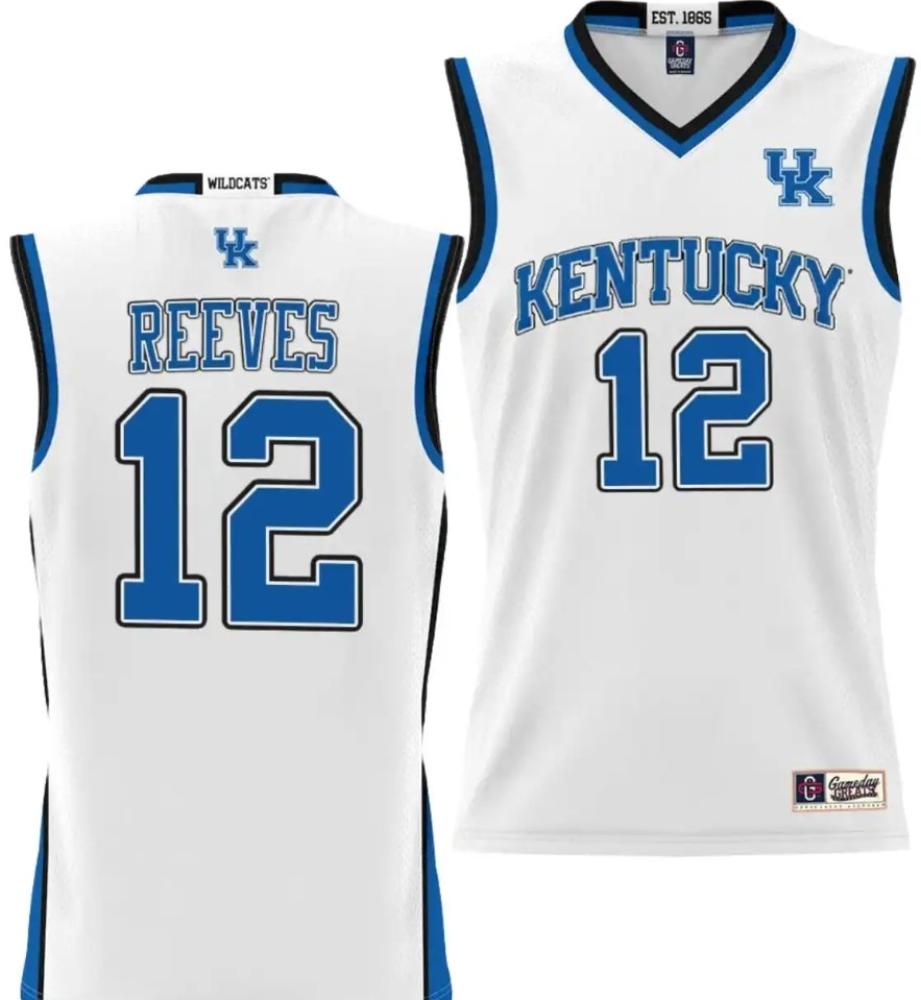 Mens Antonio Reeves Jersey 12 Kentucky Wildcats Nil College Basketball White