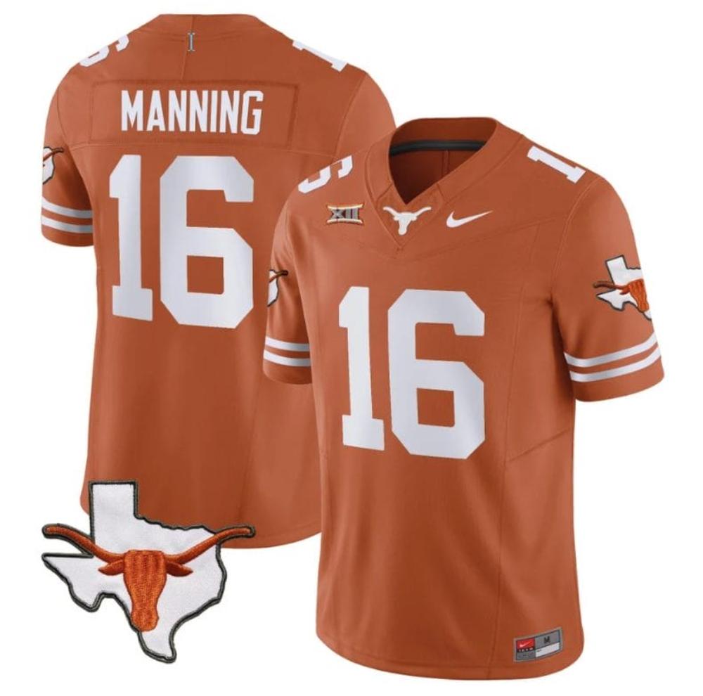 Mens Arch Manning Jersey 16 Texas Longhorn Vapor Limited College Texas Orange