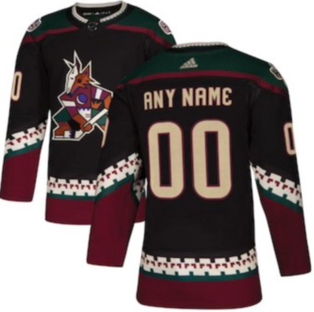 Mens Arizona Coyotes Black Alternate Custom Jersey