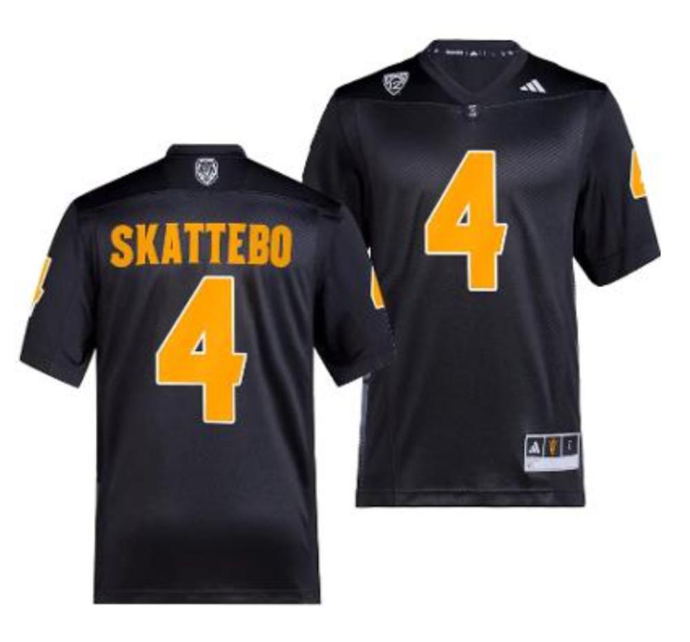 Mens Arizona State Sun Devils Cameron Skattebo Jersey 4 Black College Football