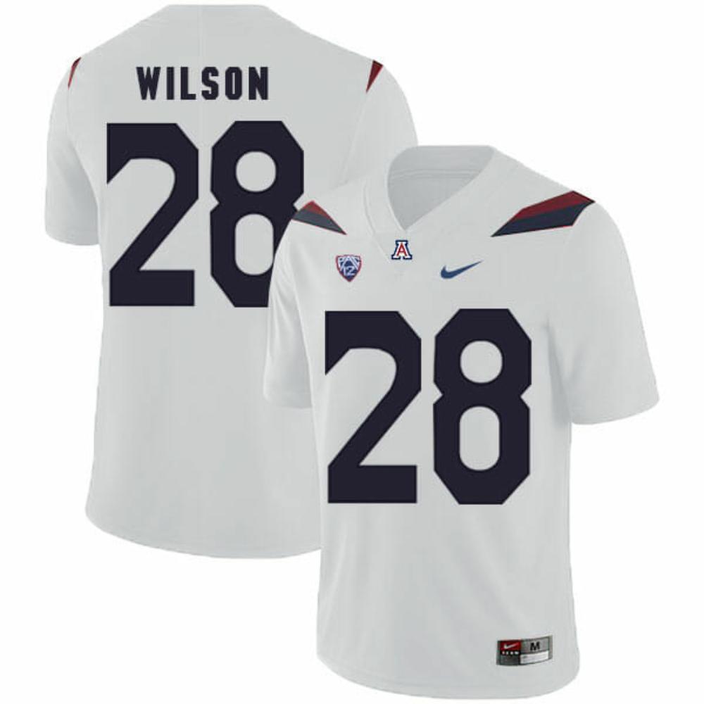Mens Arizona Wildcats 28 Nick Wilson Ncaa College Football Jersey White