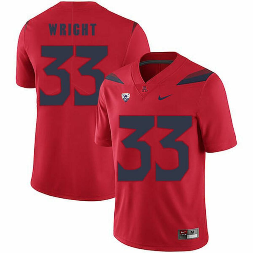 Mens Arizona Wildcats 33 Scooby Wright Ncaa College Football Jersey Red