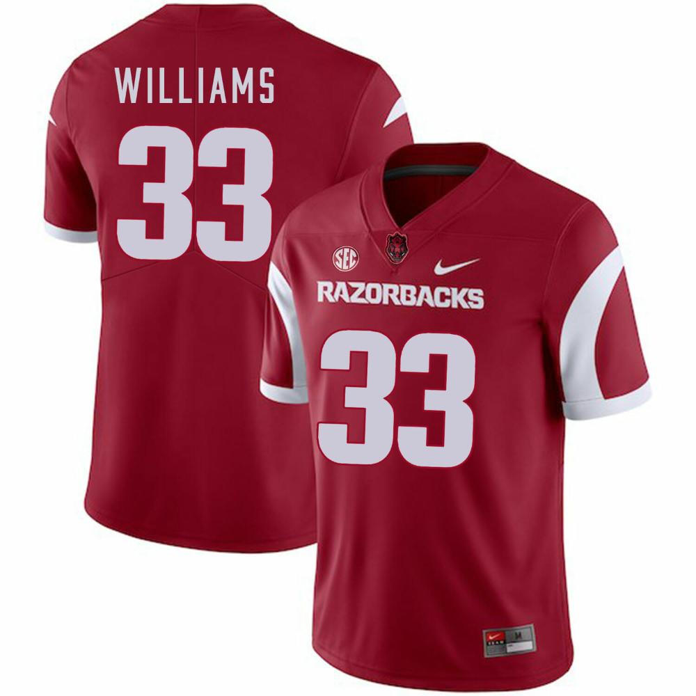 Mens Arkansas Razorbacks 33 David Williams Jersey College Red