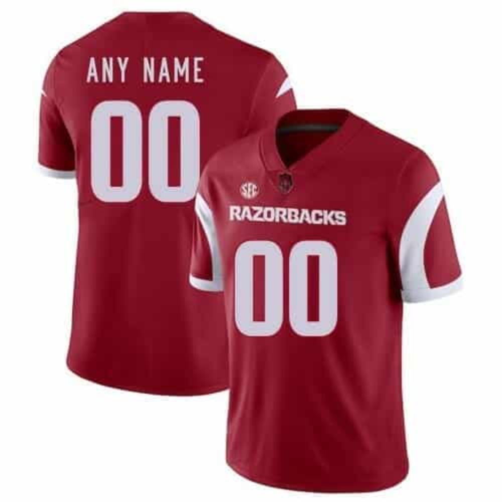 Mens Arkansas Razorbacks Jersey Custom Stitched Jersey College Football Red