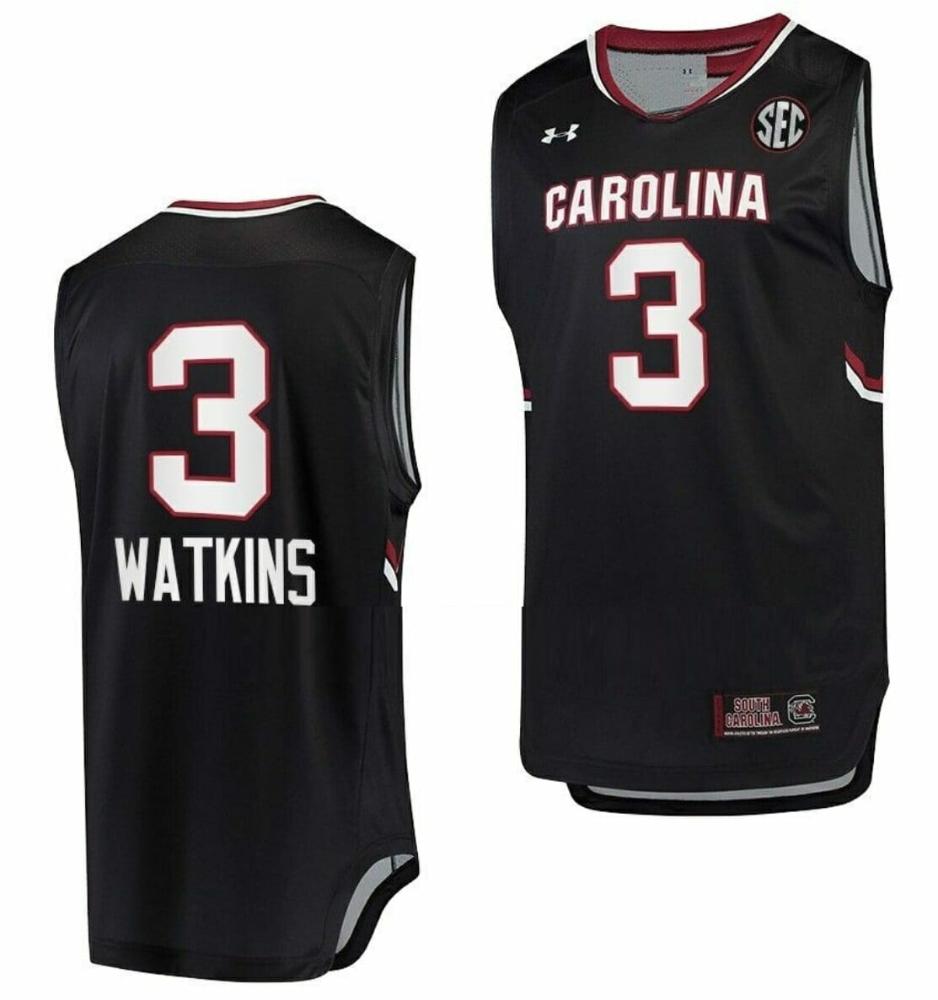 Mens Ashlyn Watkins Jersey South Carolina Gamecocks Jersey Basketball Black 3