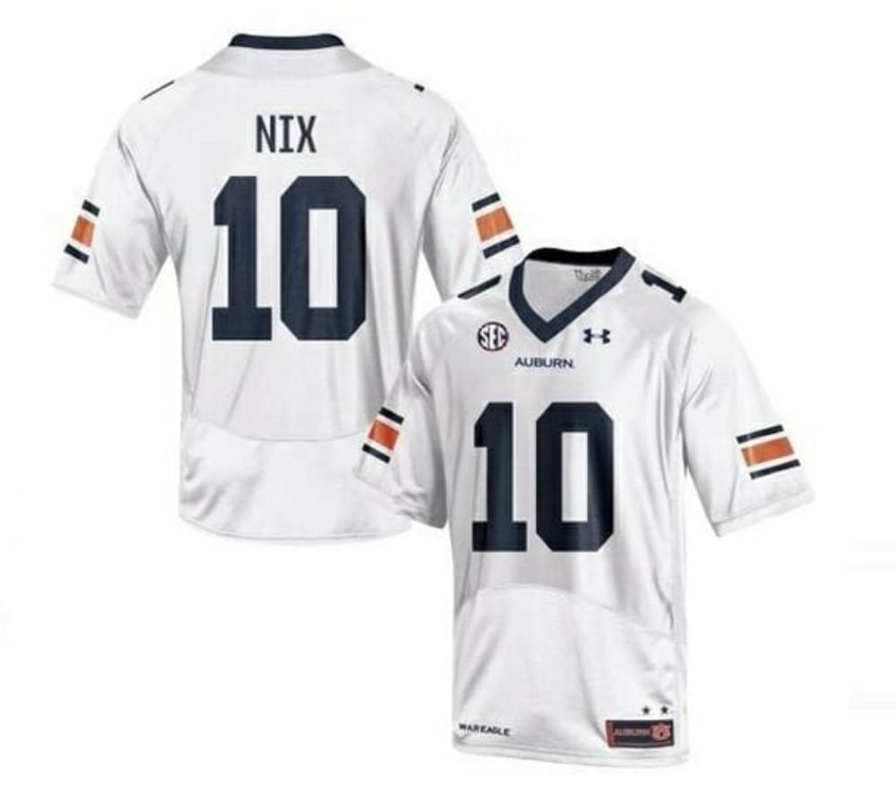Mens Auburn Tigers 10 Bo Nix Ncaa Football Jersey White