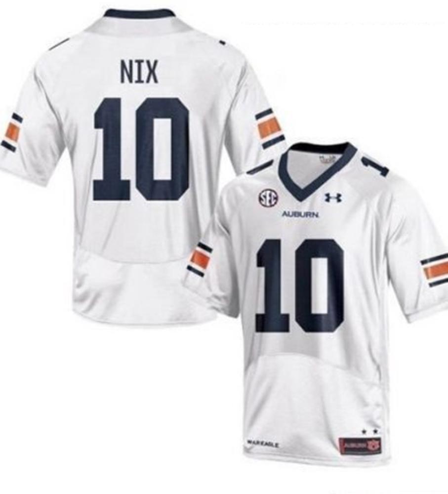 Mens Auburn Tigers 10 Bo Nix Ncaa Team Jersey White