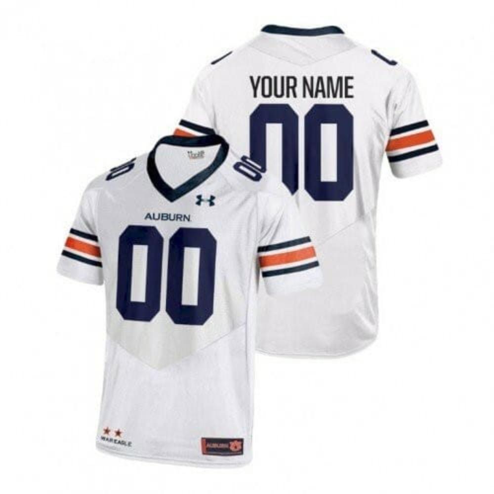 Mens Auburn Tigers Custom Jersey College Ncaa Football White