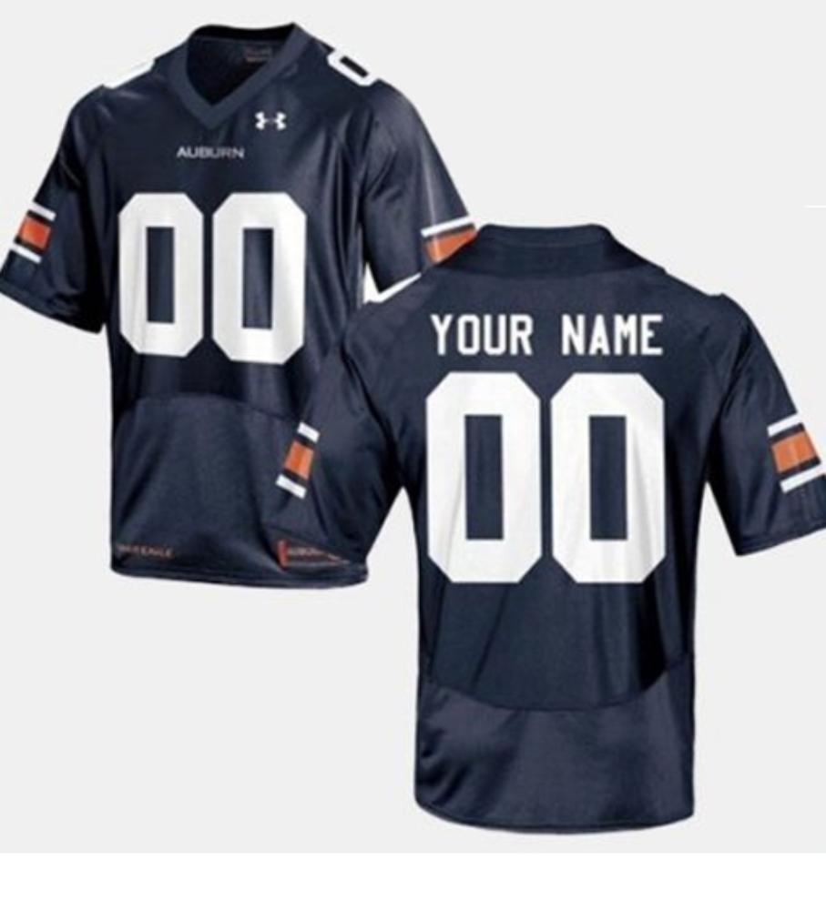 Mens Auburn Tigers Custom Ncaa Team Jersey Navy