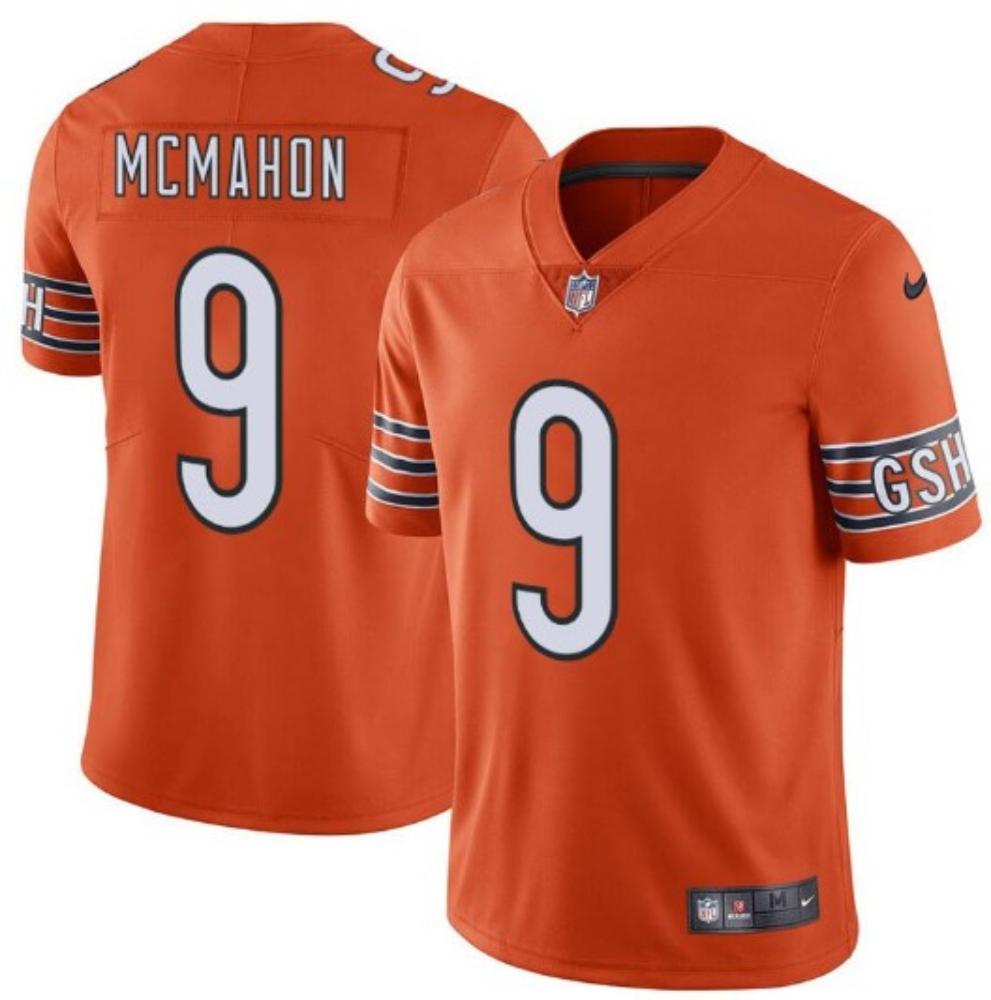 Mens Bears 9 Jim Mcmahon Orange Stitched Limited Jersey