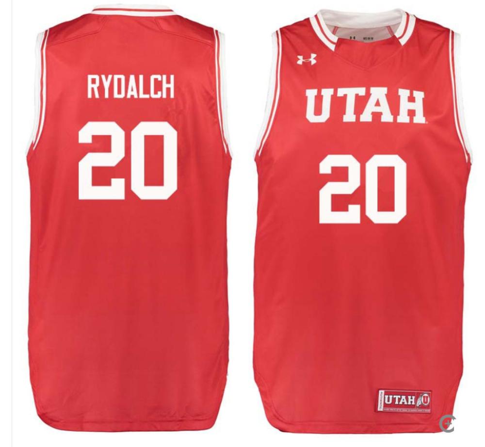 Mens Beau Rydalch 20 Red Jersey Utah Utes College Basketball Jersey