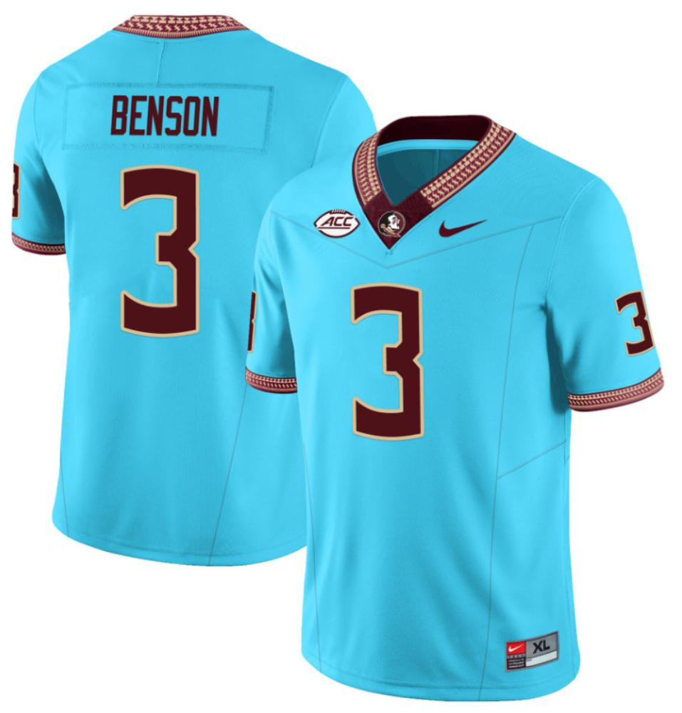 Mens Benson 3 Ncaa Florida State Seminoles Football Jersey