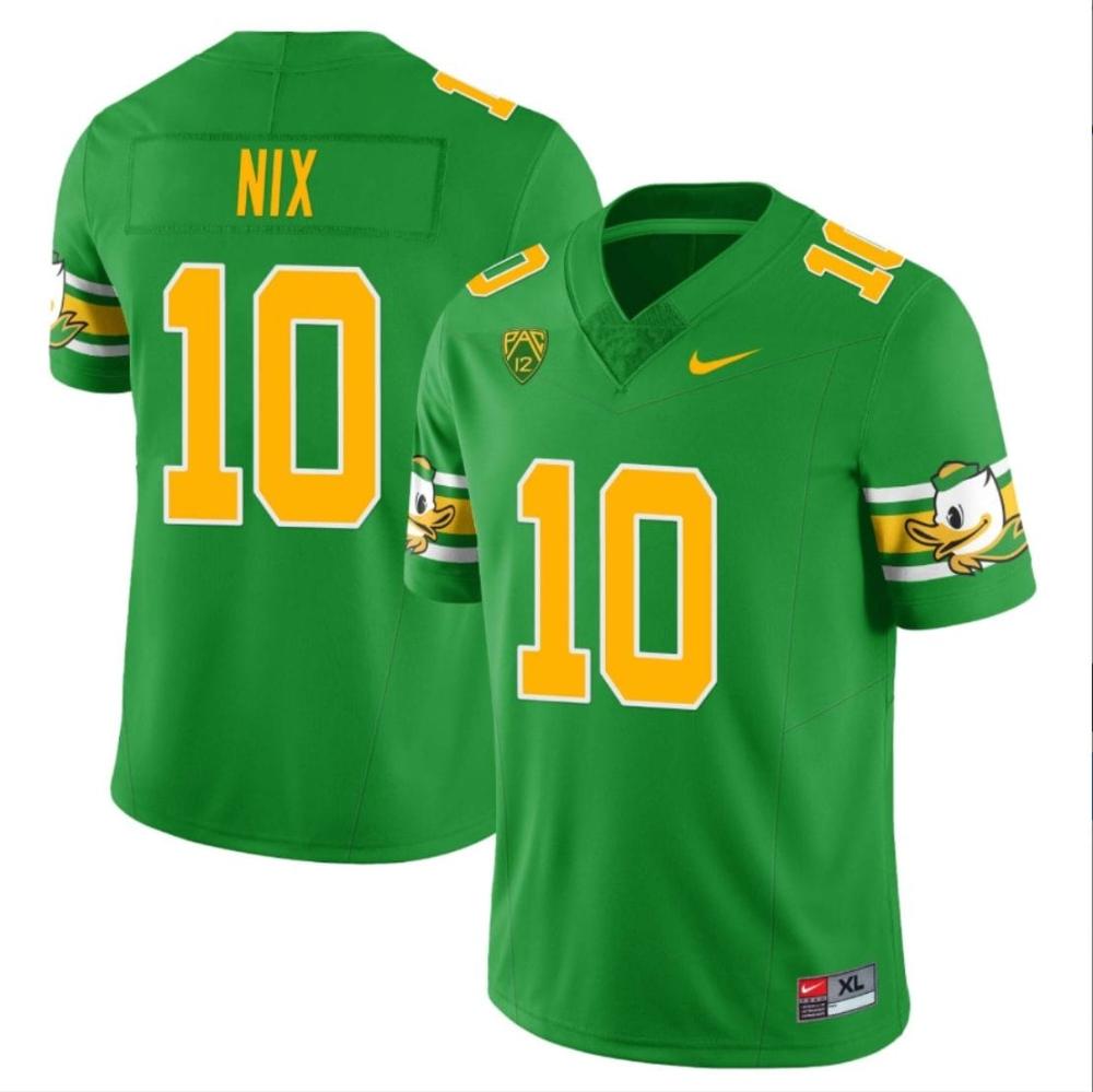 Mens Bo Nix Jersey 10 Oregon Ducks Mighty Oregon Throwback College Foot