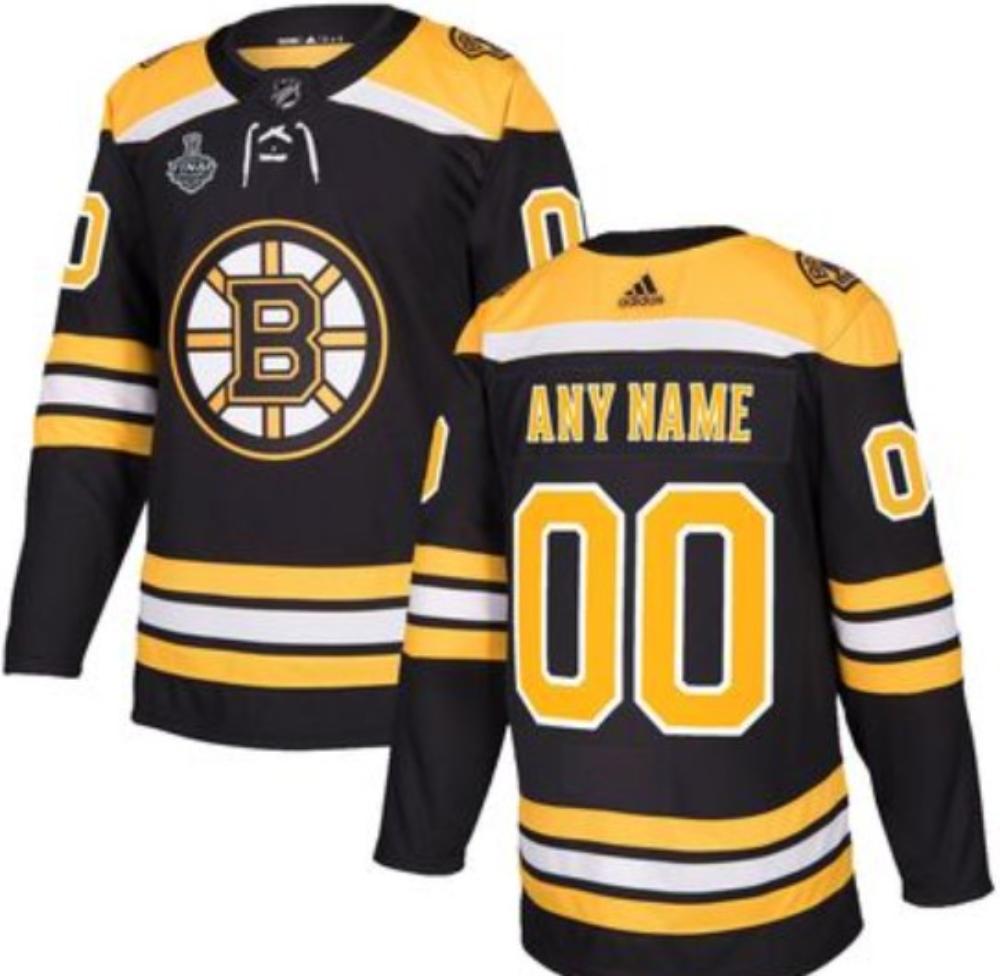 Mens Boston Bruins Any Name Pro Home Jersey With 2019 Stanley Cup Finals