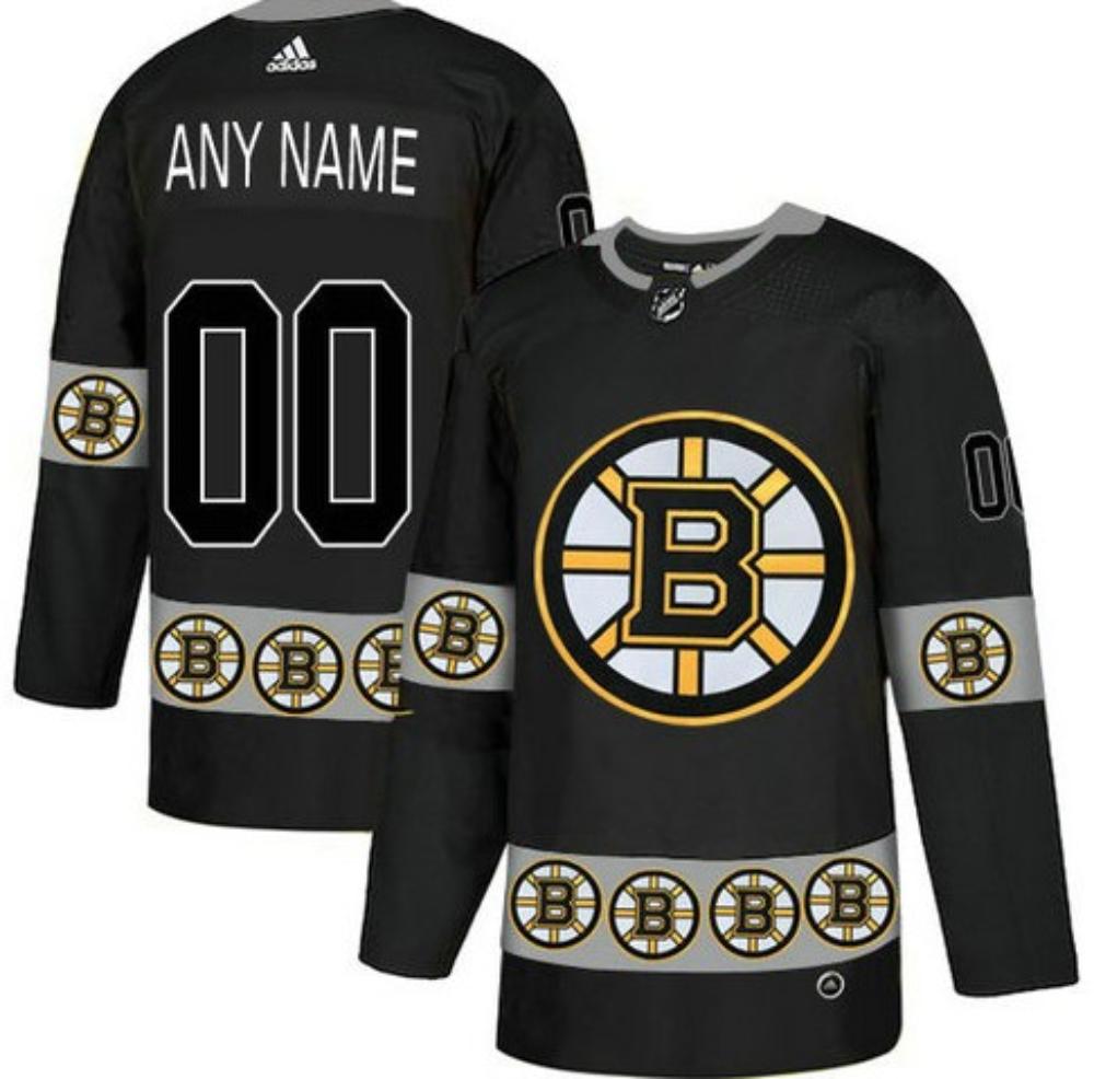 Mens Boston Bruins Custom Team Logos Fashion Jersey