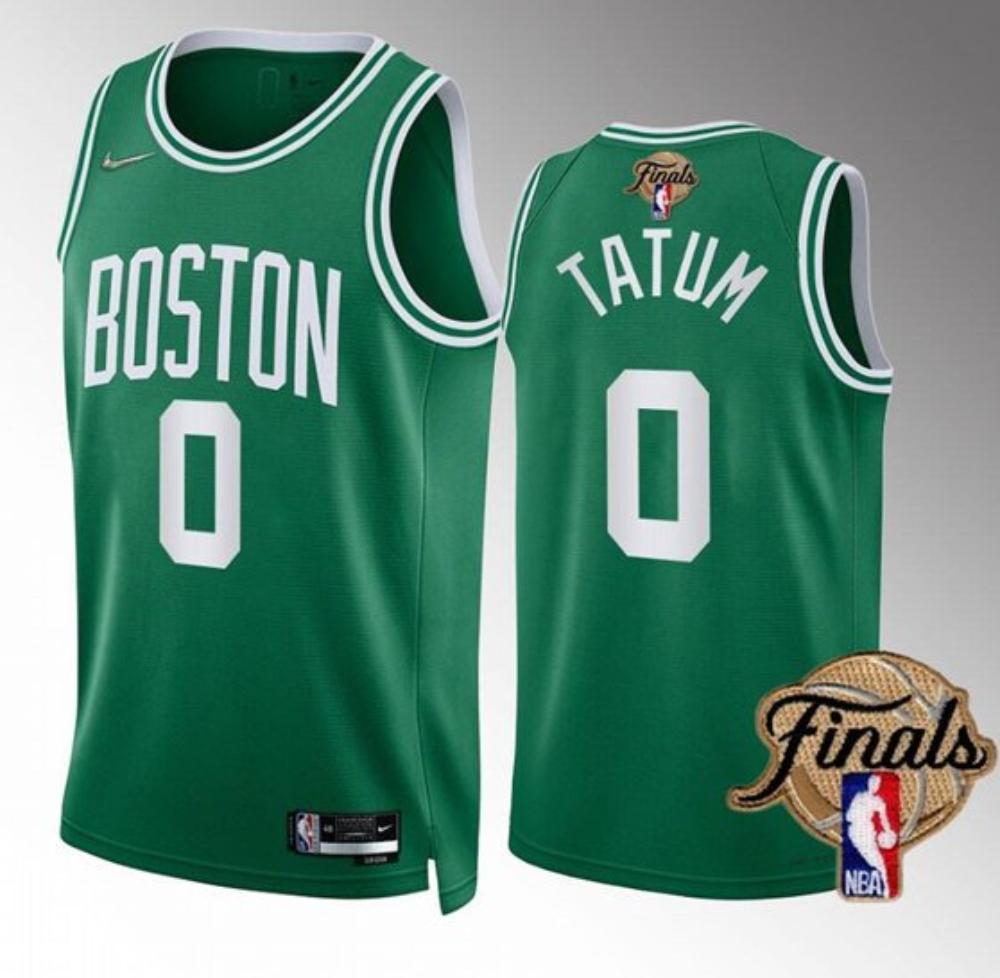 Mens Boston Celtics 0 Jayson Tatum Green 2022 Finals Stitched Jersey