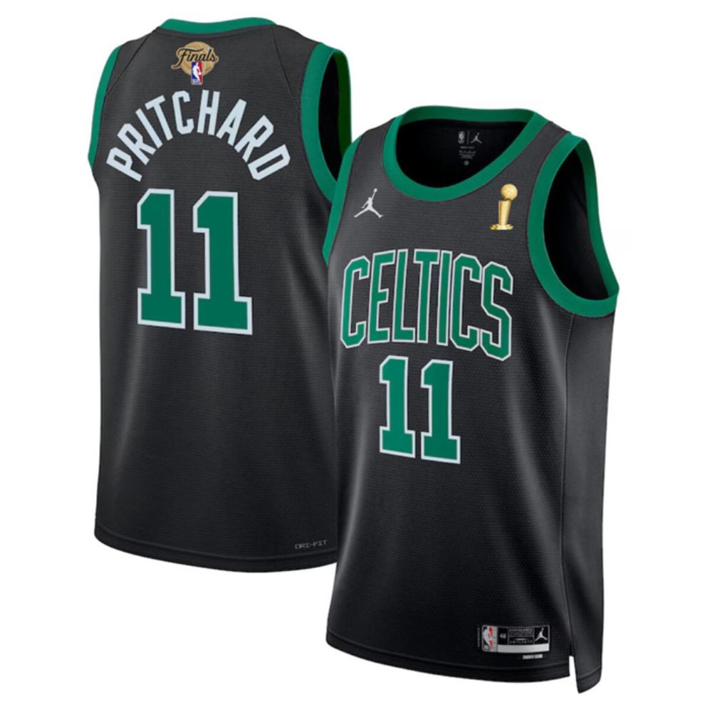 Mens Boston Celtics 11 Payton Pritchard Black 2024 Finals Champions Jersey