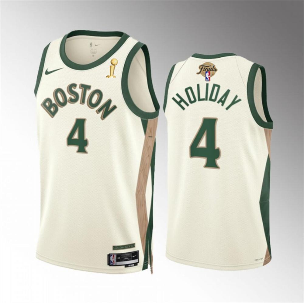 Mens Boston Celtics 4 Jrue Holiday 2024 Finals Champions City Jersey