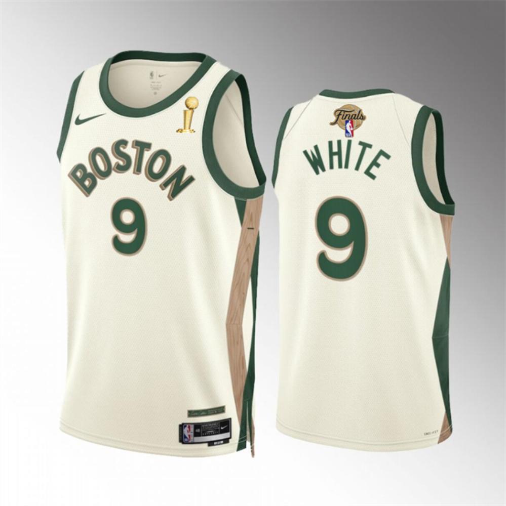 Mens Boston Celtics 9 Derrick White 2024 Finals Champions Jersey