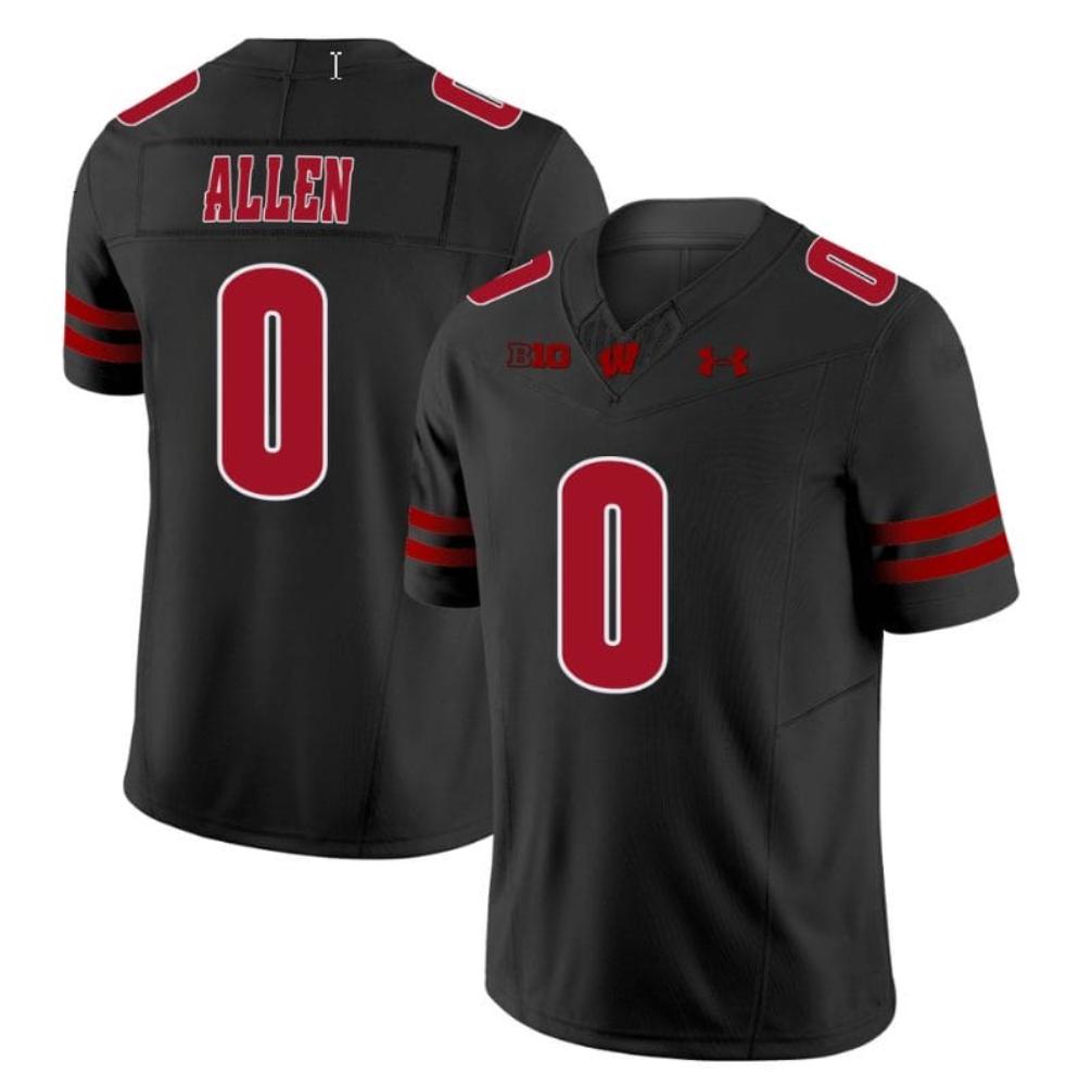 Mens Braelon Allen Jersey 0 Wisconsin Badgers Vapor Limited College Black