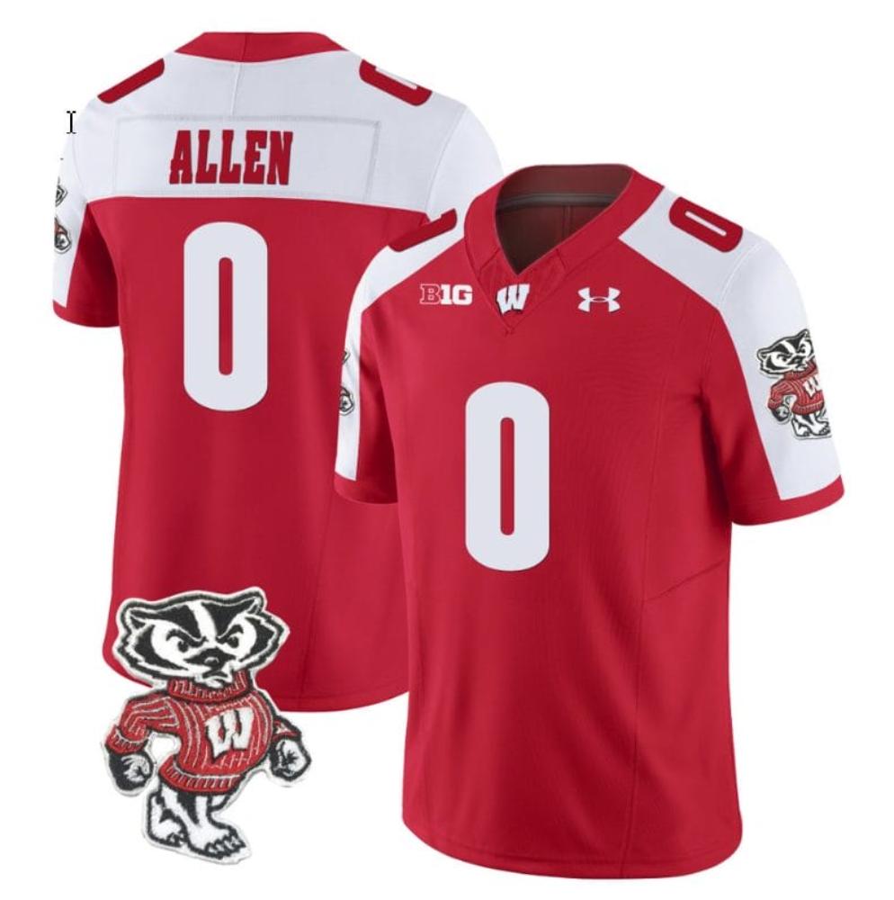 Mens Braelon Allen Jersey 0 Wisconsin Badgers Vapor Limited College Red Alter