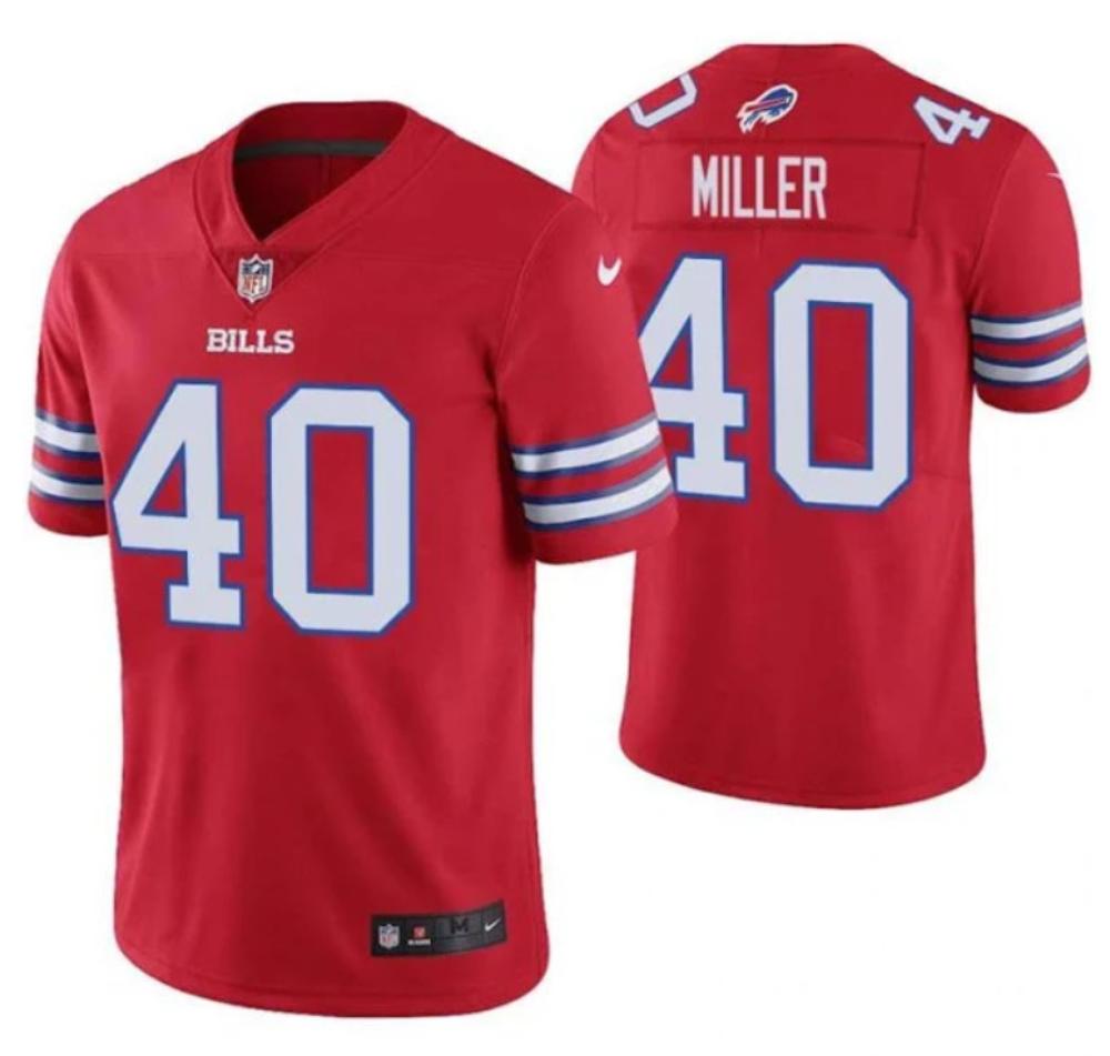 Mens Buffalo Bills 40 Von Miller Football All Stitched Jersey Red