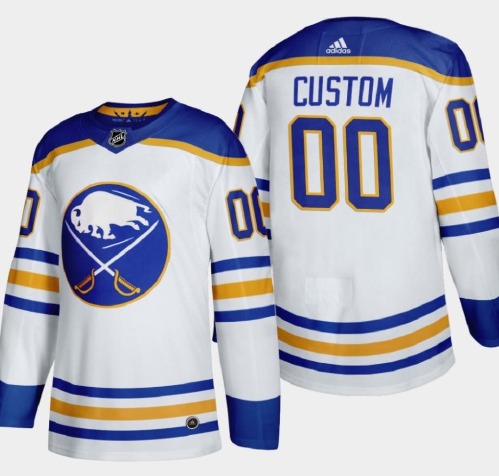 Mens Buffalo Sabres Custom 2020 21 Away Player Jersey White