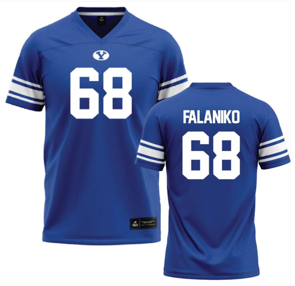 Mens Byu Cougars Ncaa Football Peter Falaniko 68 Blue Jersey