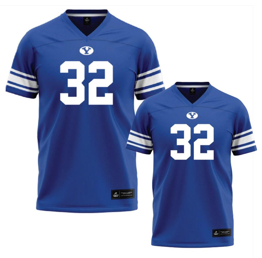 Mens Byu Cougars Ncaa Football Ty Burke 32 Blue Jersey