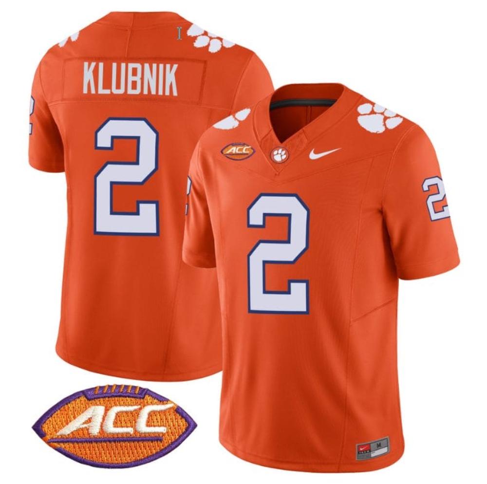 Mens Cade Klubnik Jersey 2 Clemson Tigers Vapor Limited Acc Patch Orange
